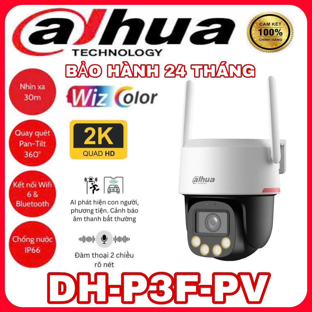Camera Wifi 3MP WizColor PT Dahua DH-P3F-PV