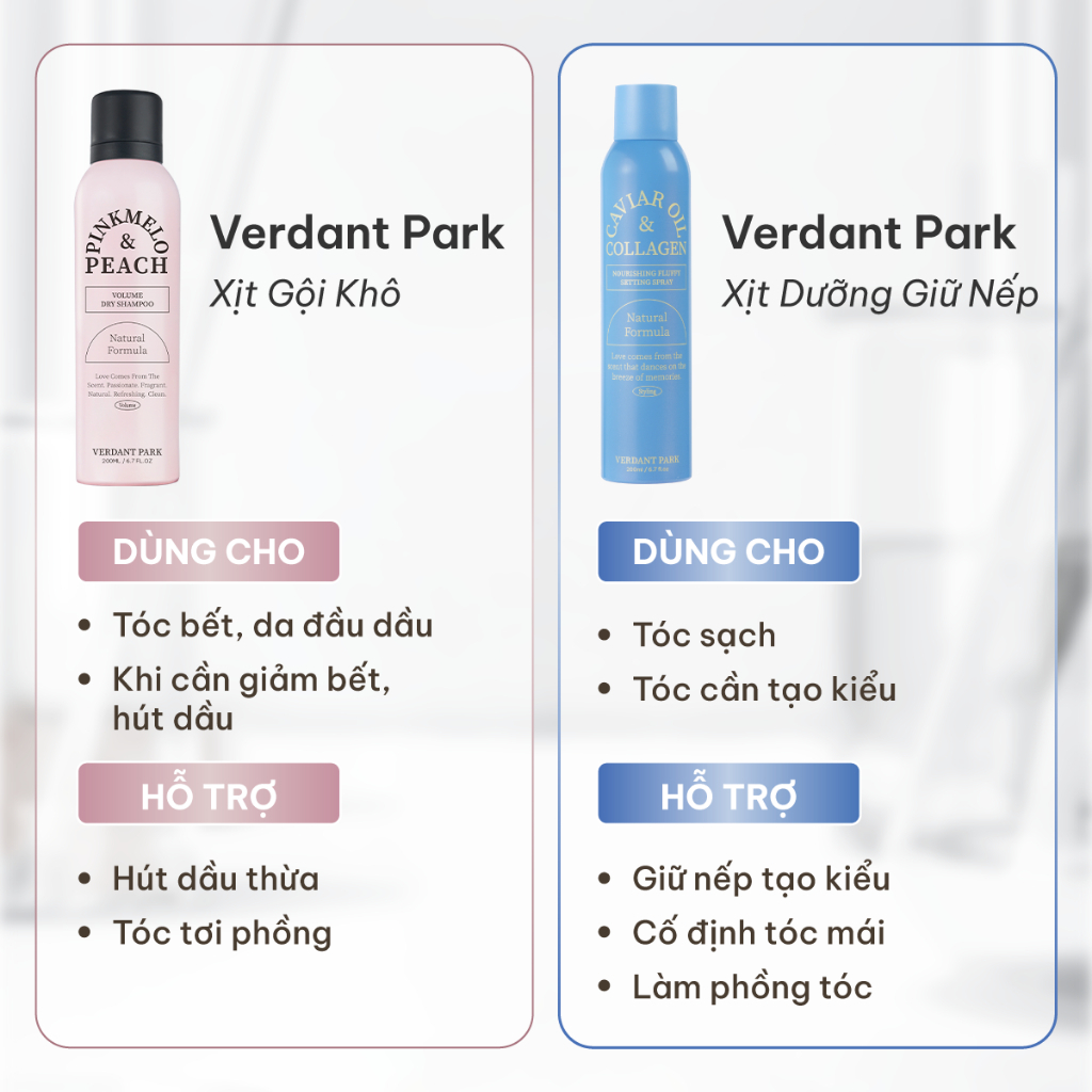 |LIVESTREAM| Combo 2 chai xịt dưỡng gel tạo kiểu giữ nếp tóc VERDANT PARK xịt khô phồng tóc lotion kiềm dầu Verdantpark | BigBuy360 - bigbuy360.vn