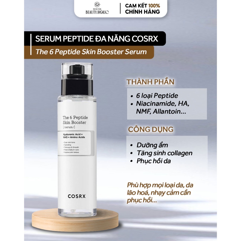 [HOT] Tinh chất dưỡng da phục hồi da, giúp da căng bóng COSRX The 6 Peptide Skin Booster Serum 150ml