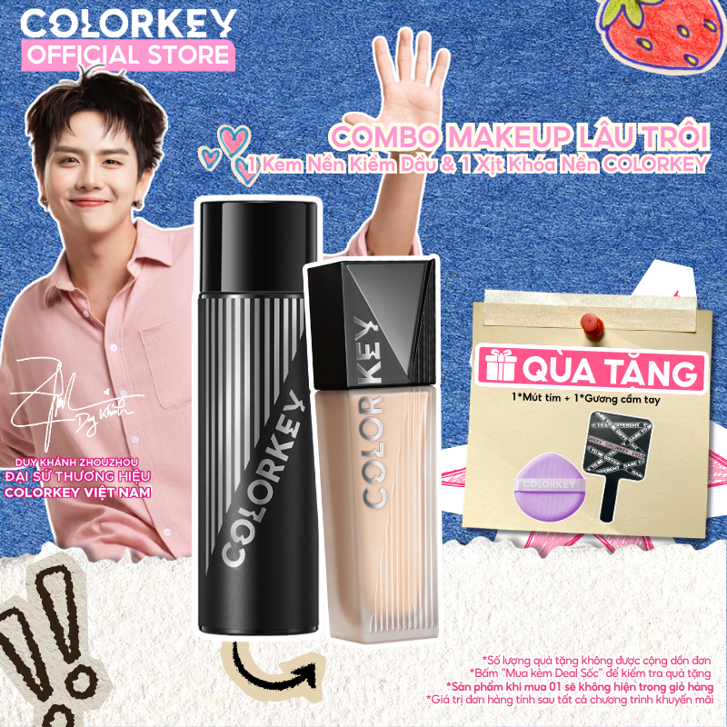Combo 1 Chai Kem Nền Kiềm Dầu & 1 Xịt Khóa Nền Ổn Định Lớp Makeup - Combo Makeup Bền Lâu Trôi