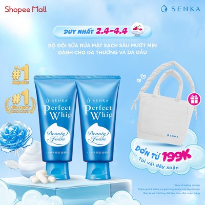 [LS] Bộ 02 Sữa rửa mặt tạo bọt chiết xuất tơ tằm trắng Senka Perfect Whip 120g_70227