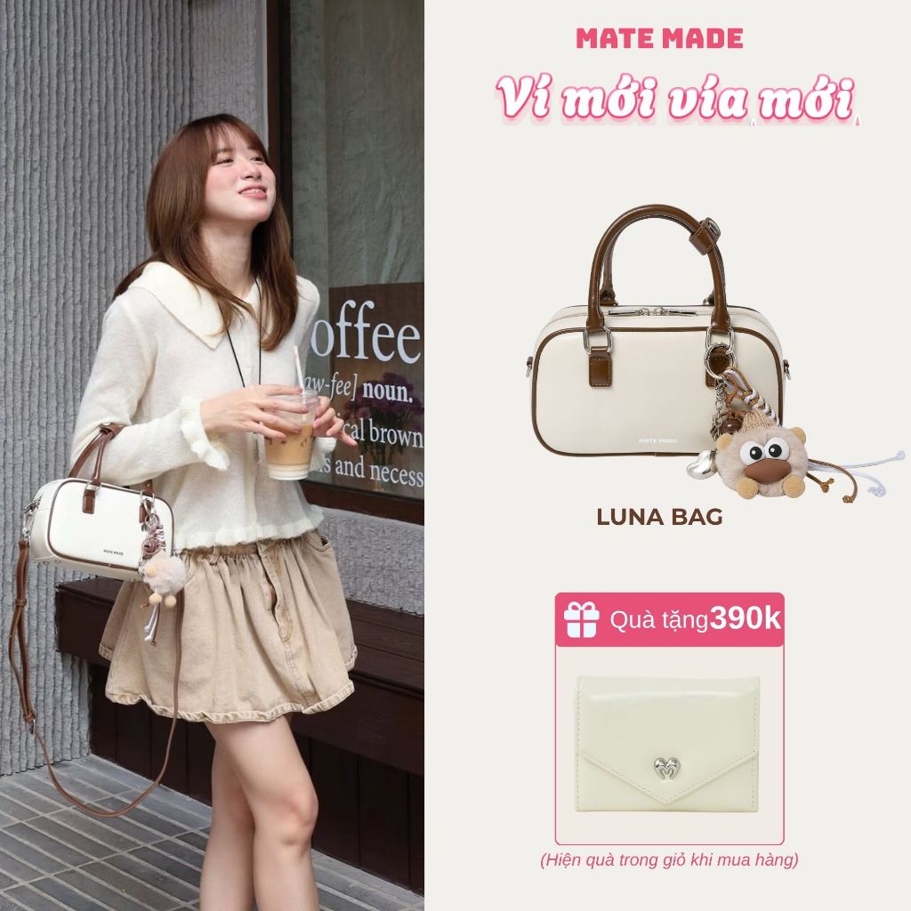 [KOL Review] Túi Đeo Chéo Nữ MATE MADE Luna Da PU Cao Cấp Size 22 Đi Làm Đi Chơi