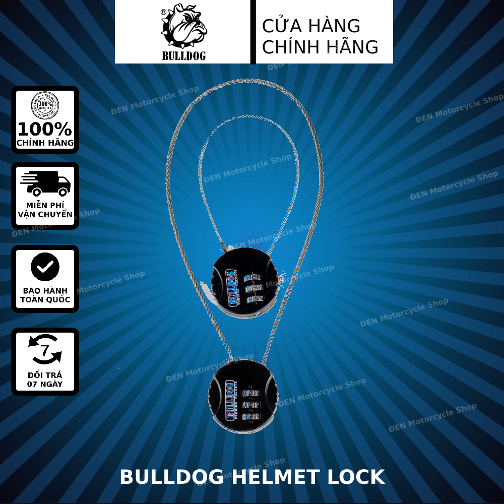 Khóa Chống Trộm Mũ Bảo Hiểm BULLDOG Chính Hãng -  (Anti-theft helmet accessories)