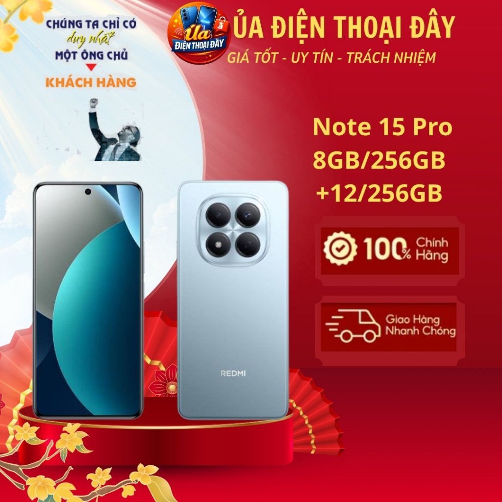 Xiaomi Redmi Note 15 Pro 8GB/256GB | 12GB/256GB – Màn AMOLED 120Hz, Camera 200MP, Pin 5000mAh