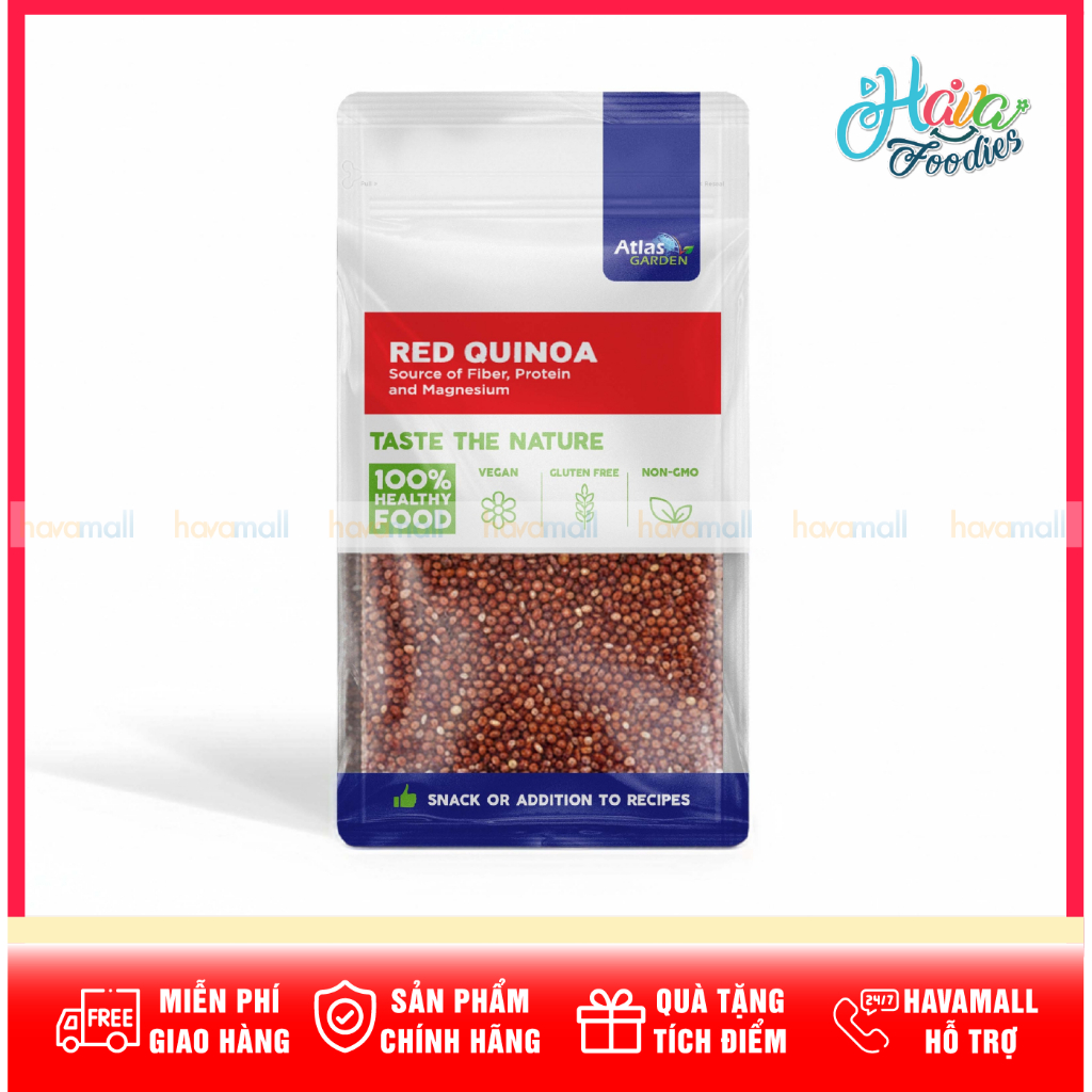 Hạt Diêm Mạch Đỏ Nguyên Hạt Atlas Garden 265g – Atlas Garden Red Quinoa Grain