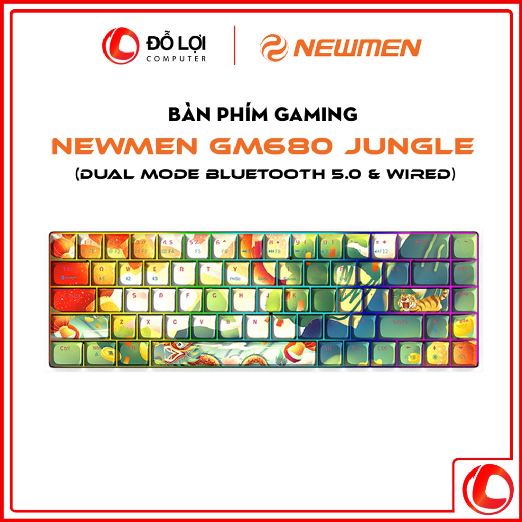 Bàn phím cơ không dây Newmen GM680 Jungle (USB/Bluetooth)