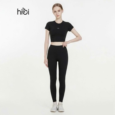 Đồ tập yoga gym nữ Hibi Sports gồm áo croptop CR842 & quần leggings QD329, chất vải Luxury Hi Fabric