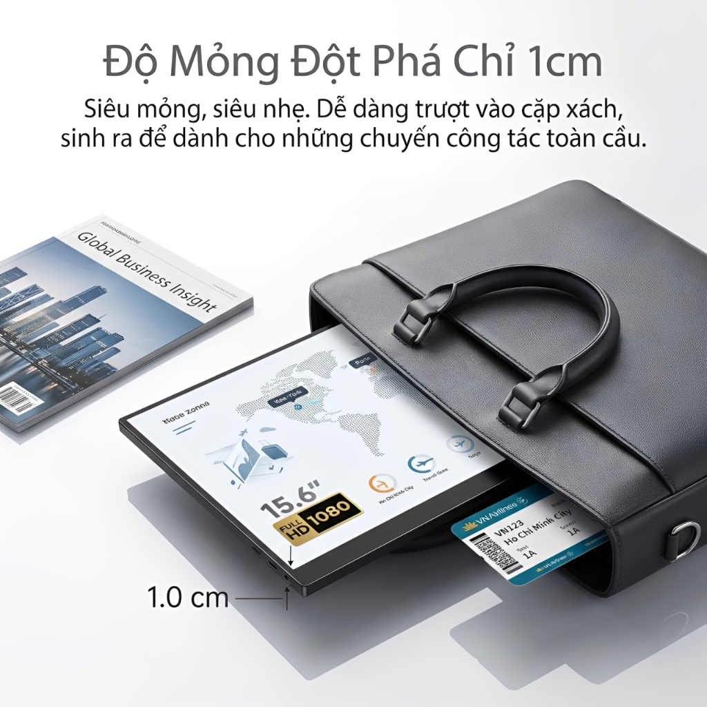Màn Hình Cảm Ứng Di Động 15.6 Inch Full HD IPS HDR Type-C HDMI - Hỗ Trợ Laptop, Điện Thoại, Game (Tặng Kèm Cáp) | BigBuy360 - bigbuy360.vn
