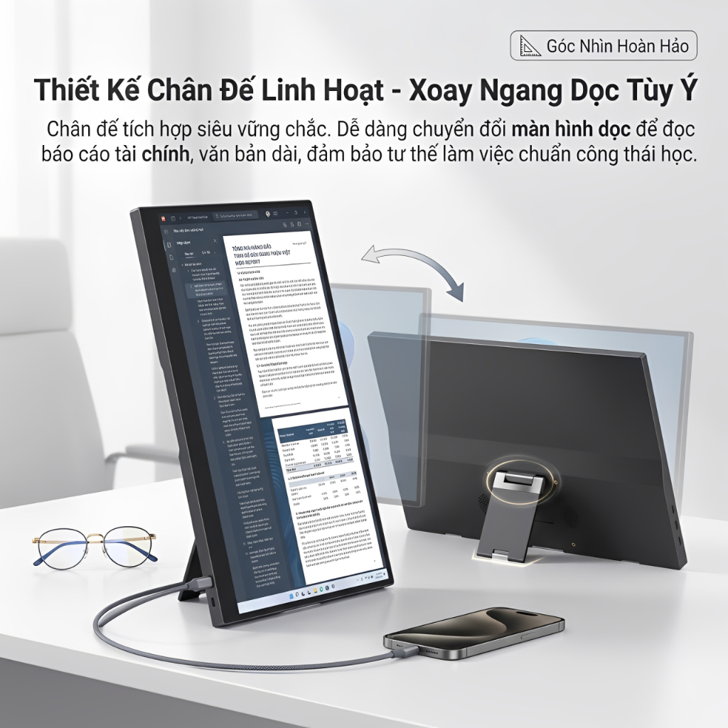 Màn Hình Cảm Ứng Di Động 15.6 Inch Full HD IPS HDR Type-C HDMI - Hỗ Trợ Laptop, Điện Thoại, Game (Tặng Kèm Cáp) | BigBuy360 - bigbuy360.vn