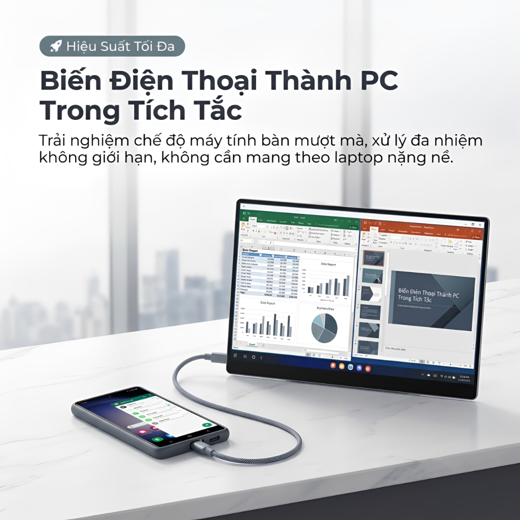 Màn Hình Cảm Ứng Di Động 15.6 Inch Full HD IPS HDR Type-C HDMI - Hỗ Trợ Laptop, Điện Thoại, Game (Tặng Kèm Cáp) | BigBuy360 - bigbuy360.vn