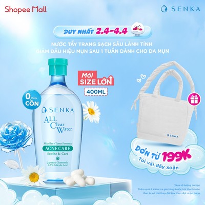 [LS] Nước tẩy trang Micellar Giảm Mụn Senka A.L.L Clear Water Acne Care 400ml/chai