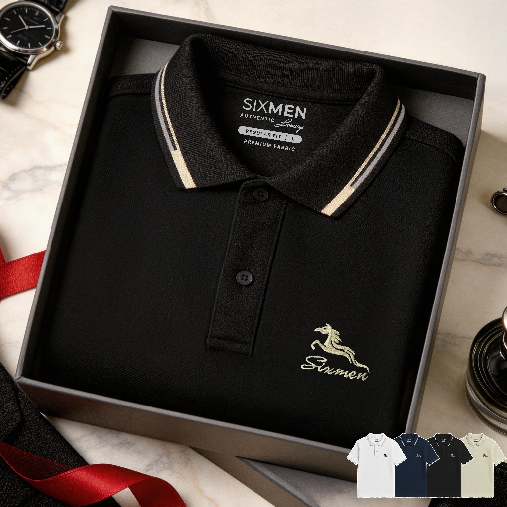 Áo Polo Nam SIXMEN HECARIM Vải Cá Sấu FeelMax Co Giãn Thoáng Mát Form Regular Fit Lịch Lãm