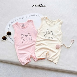 Body ba lỗ sát nách in hình con mèo đáng yêu cho bé trai bé gái