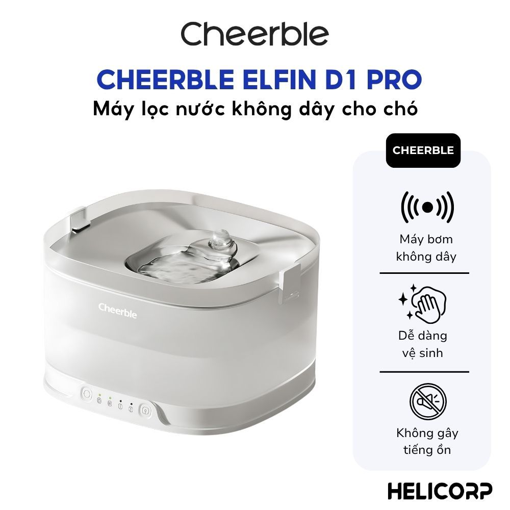 Máy Lọc Nước Tự Động Cho Chó Cheerble Elfin D1/ D1 Pro Sử Dụng Bơm Không Dây