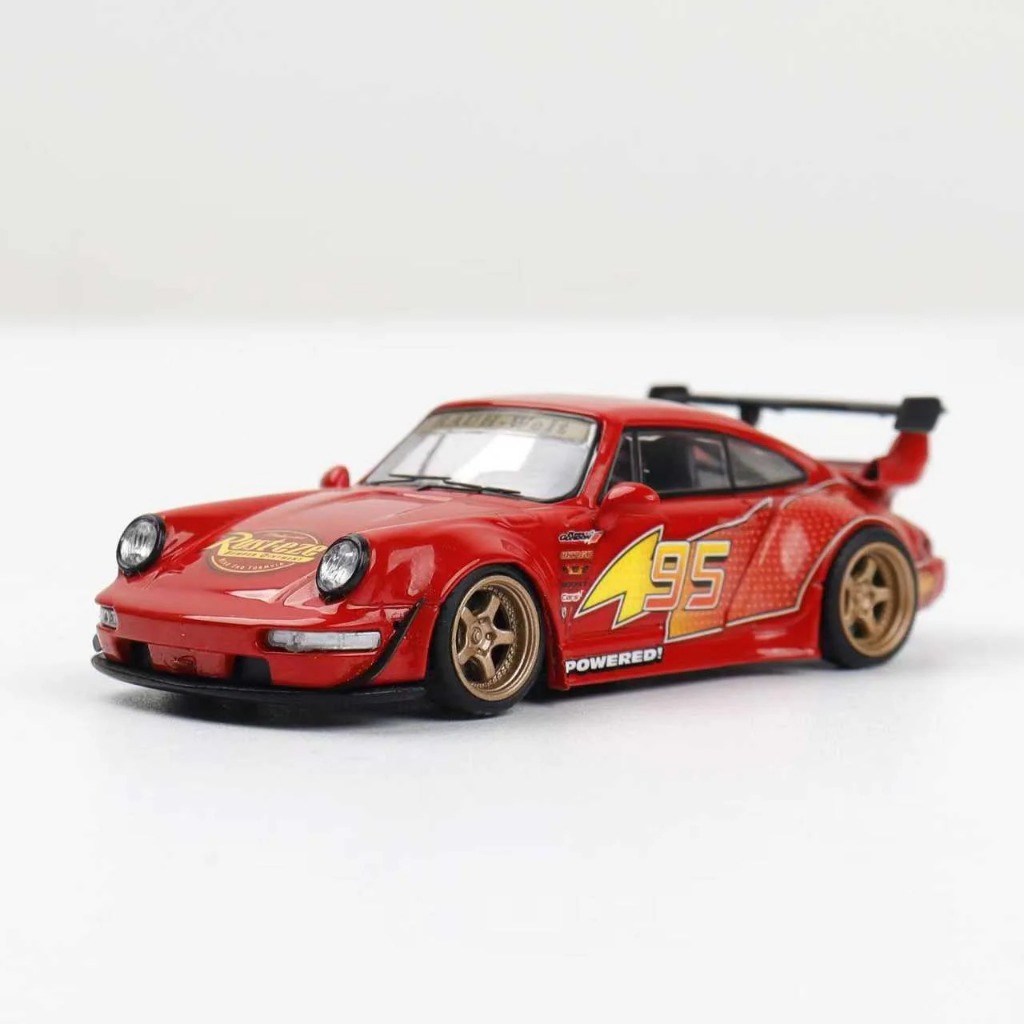 Mô hình xe Porsche 964 Rauh welt RWB McQueen #95 tỉ lệ 1:64 DEcode DE641600