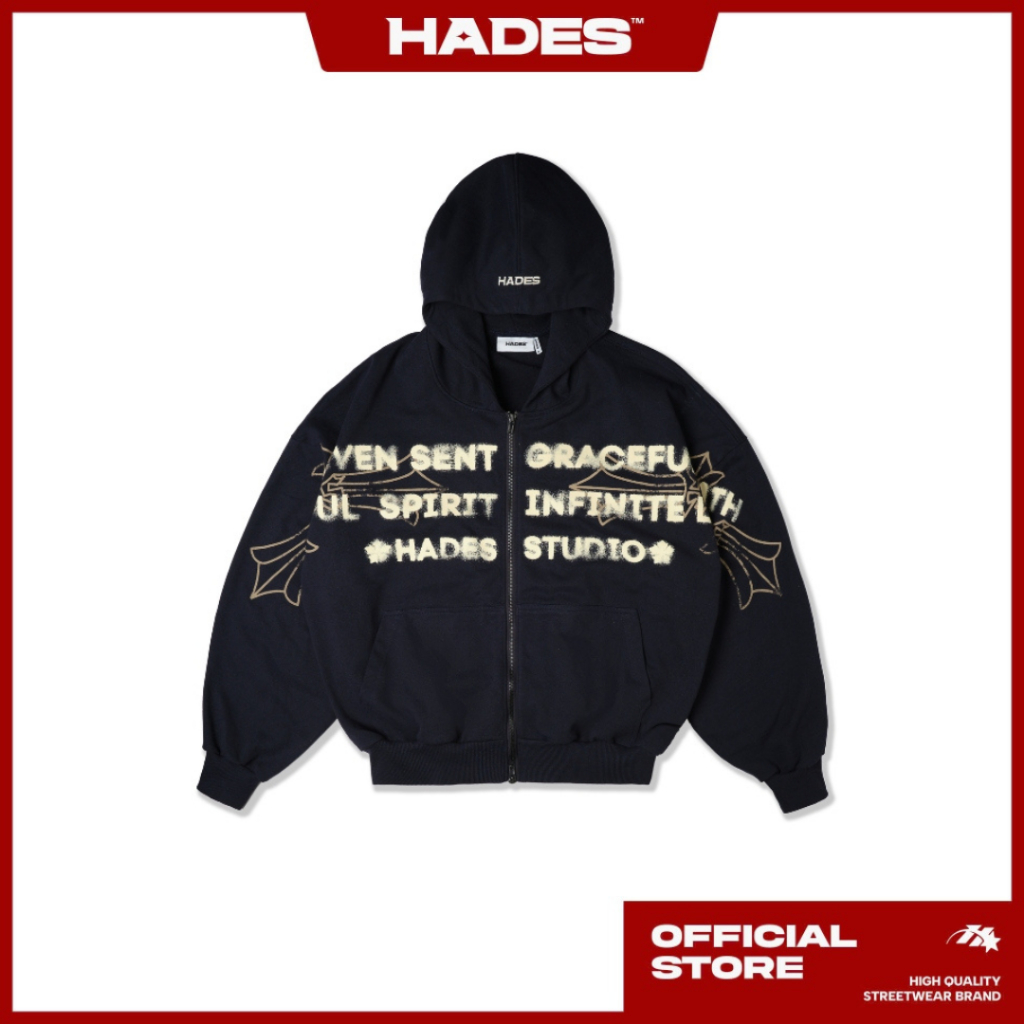 HADES HEAVEN’S CALL HOODIE ZIP - BLUE NAVY - HADES Brand chính hãng