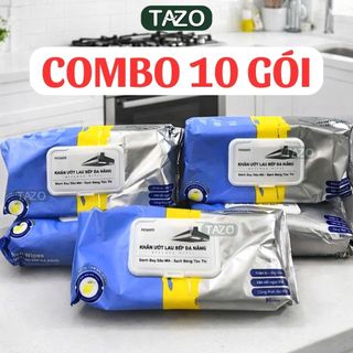 Khăn Uớt Lau Bếp Đa Năng 80 Tờ/Gói - Khăn Giấy Uớt Vệ Sinh Bàn Bếp Hương Chanh Siêu Sạch - Tazo