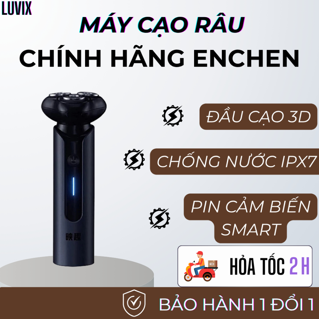 Máy Cạo Râu Điện Enchen Blackstone 9 – Lưỡi Xoay Linh Hoạt, Êm Da, Sạc USB