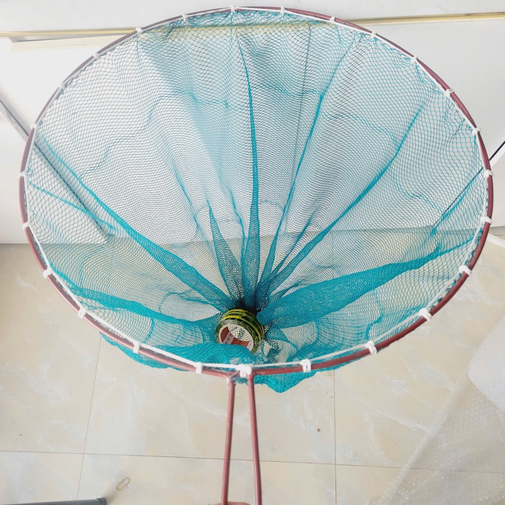 Vợt xúc cá sợi co dãn dài 85cm khung sắt to