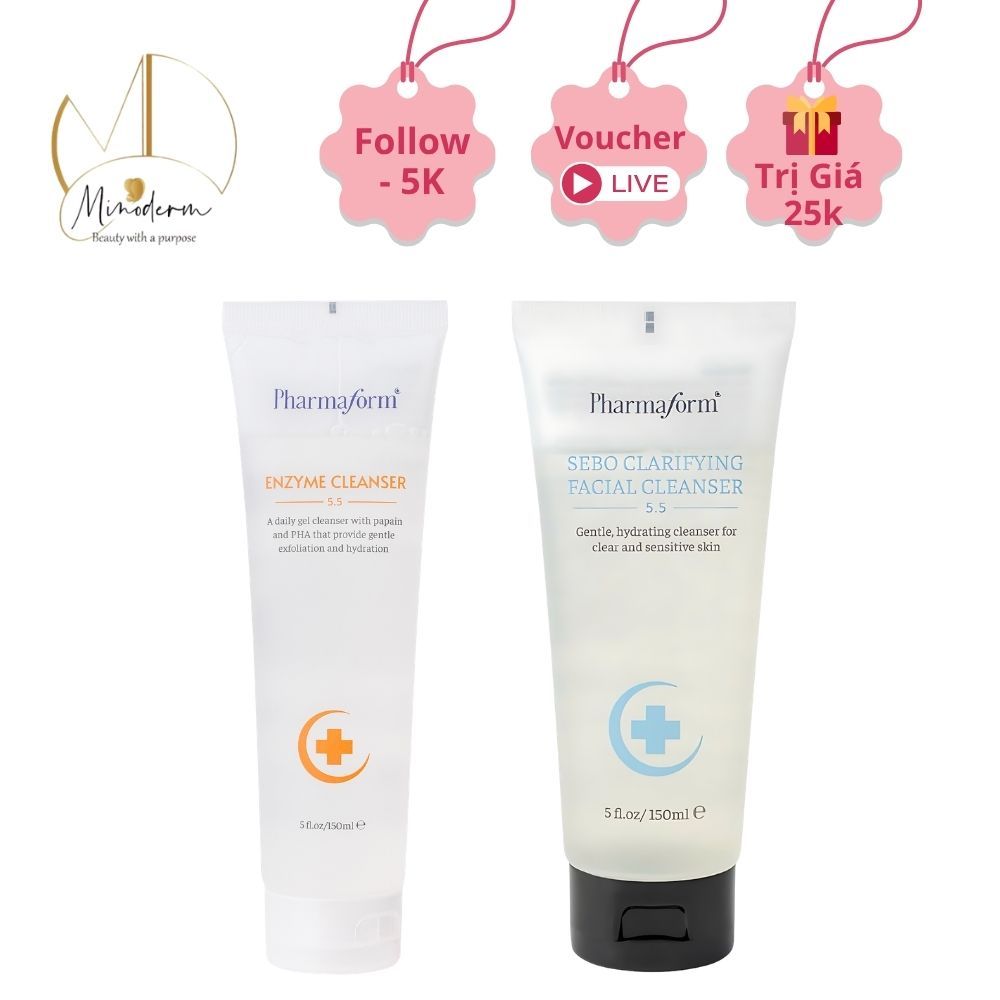 Sữa rửa mặt Pharmaform Enzyme Cleanser, Sebo Clarifying làm sạch sâu, dịu nhẹ 150ml