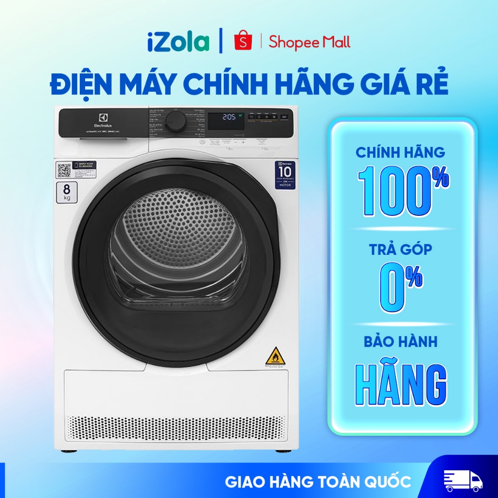 EDH803J5WC - Máy sấy bơm nhiệt Electrolux UltimateCare 8 kg EDH803J5WC - Hàng chính hãng