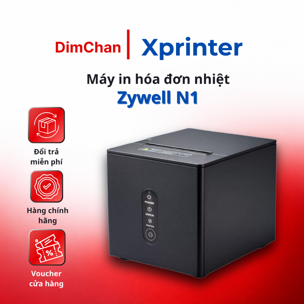 [CHÍNH HÃNG] Máy In Hóa Đơn Zywell N1 K80 - Cắt Giấy Tự Động, USB LAN dùng cho tất cả máy POS