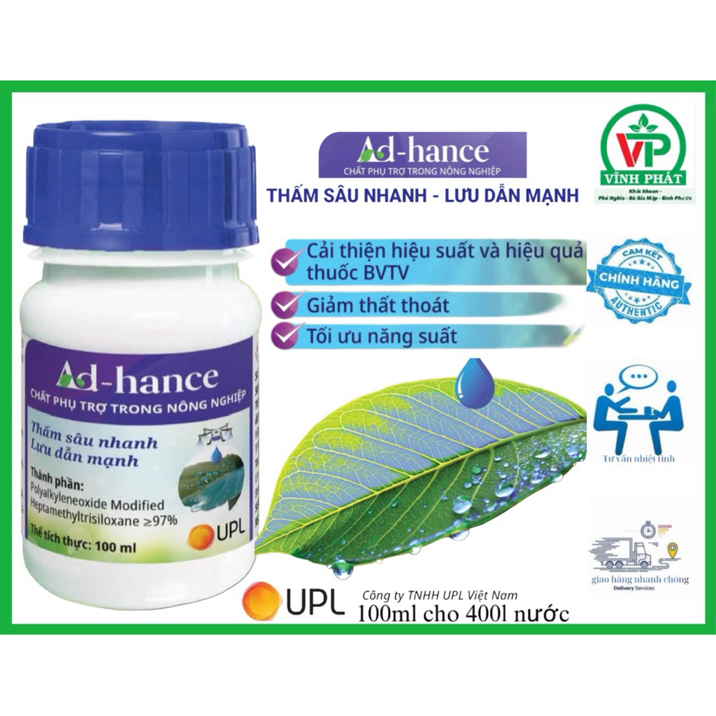 Thấm sâu - loang trải - tăng hiệu lực ad-hance UPL 100ml