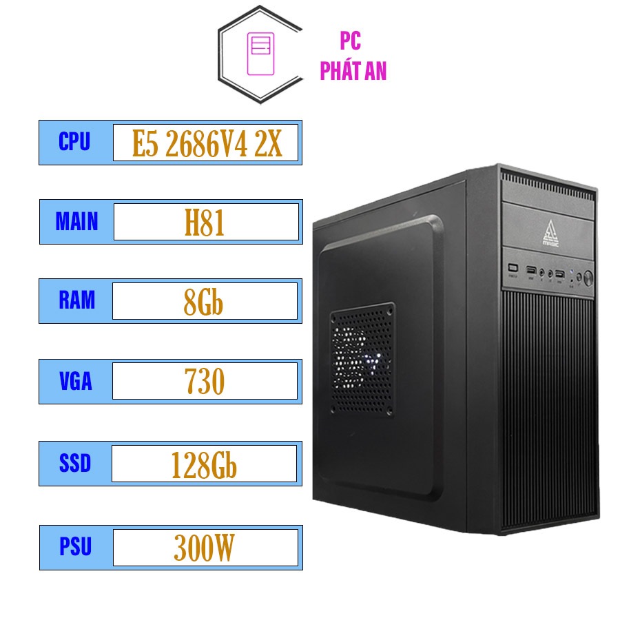 Cây máy tính Main H81, i5-4130 Vga rời