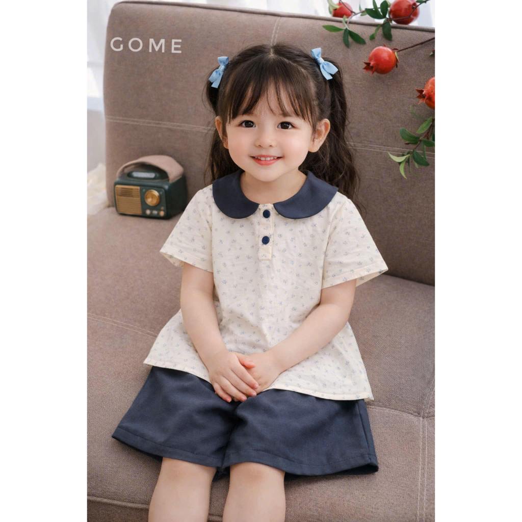 GOME - Set Linen cộc tay bé gái 10-45kg