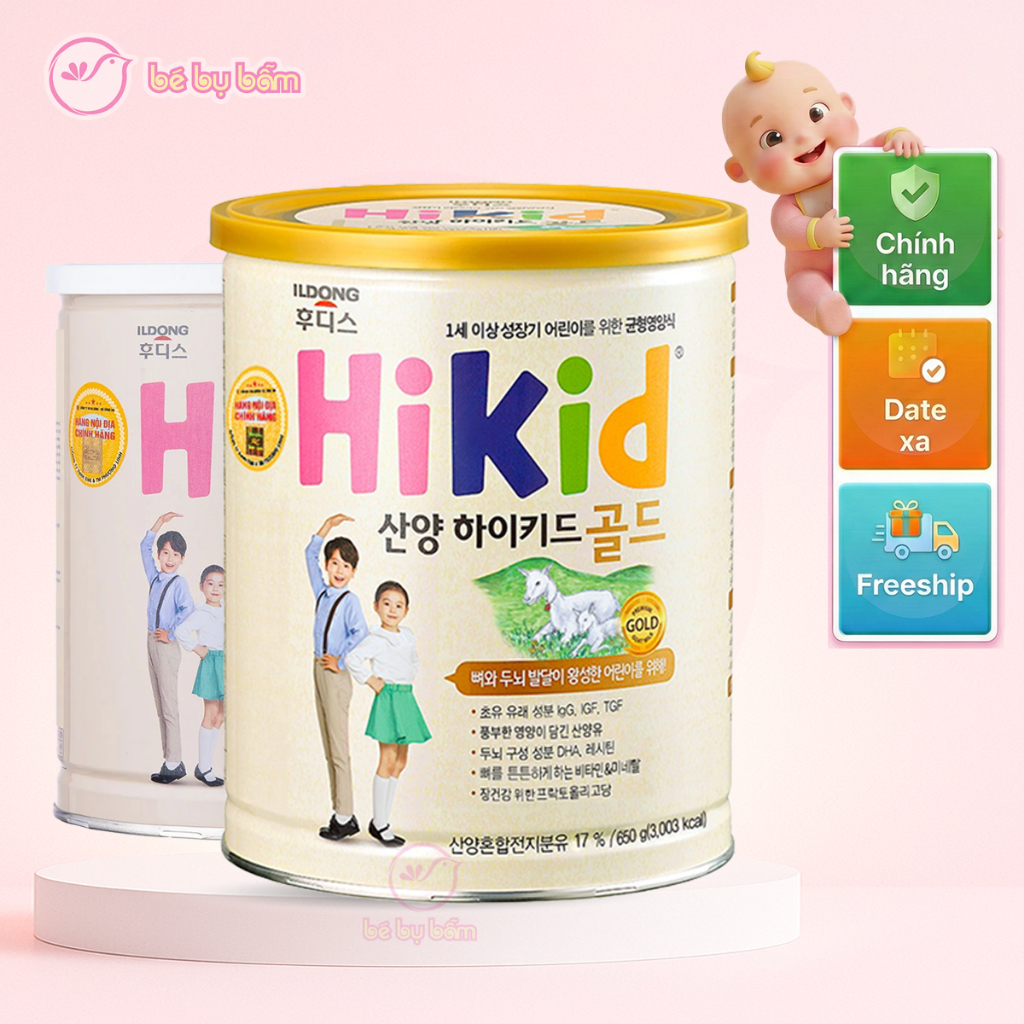❤️ Sữa Hikid chính hãng Hàn Quốc, Sữa Hikid Bò, Sữa Hikid Dê, vị Vani, giúp bé tăng chiều cao