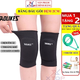 Băng bảo vệ đầu gối, Bó gối có đệm hỗ trợ bảo vệ đầu gối chân cao cấp Aolikes 0219