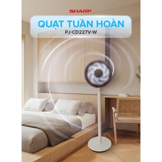 Quạt tuần hoàn Sharp PJ-CD227V-W - Điều khiển Giọng Nói Tiếng Việt, Động cơ DC Inverter, Khay tinh dầu thơm - Chính hãng