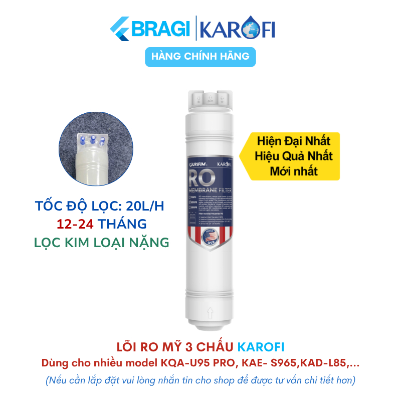 Màng RO 100GPD Nhập Khẩu Mỹ Kiểu Mới Karofi Cho Máy lọc nước RO KQA-U95 PRO, KAE- S965,KAD-L85,..