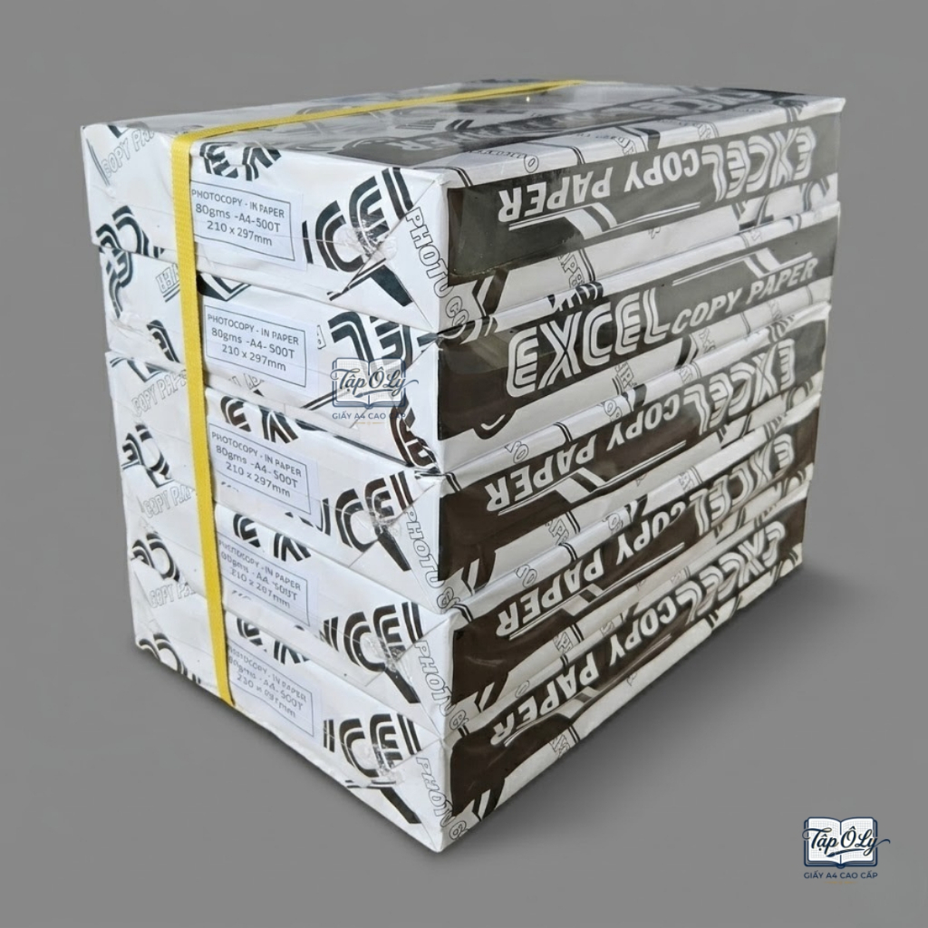 Giấy A4 Excel 70-80gsm Chính Hãng, 400 - 500 Tờ/Ram, Giấy In A4 Cao Cấp, Mịn, Không Kẹt Máy, Giấy Ph