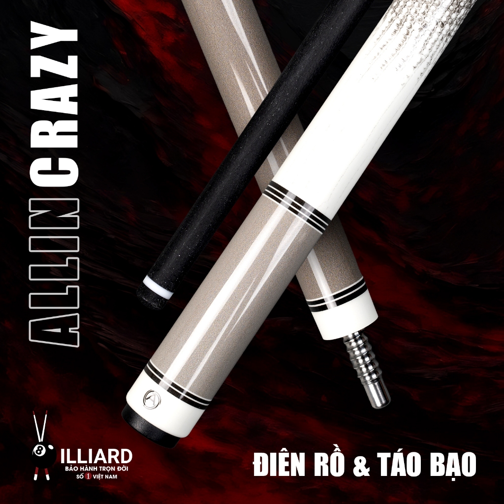 [BẢO HÀNH TRỌN ĐỜI] XBILLIARD Cơ Bida Carbon Composite Allin CRAZY Ngọn Carbon Composite Cho Người M
