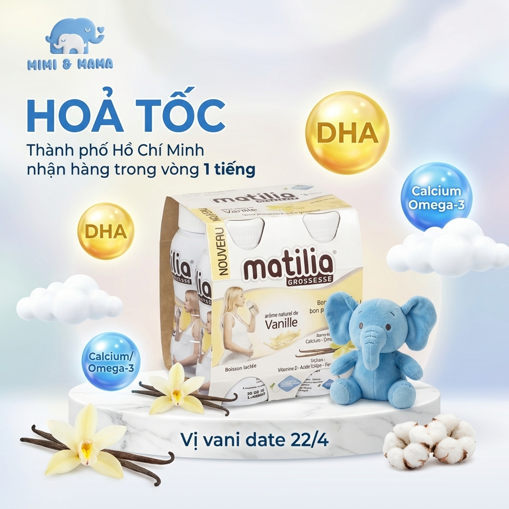 [SET 1 LỐC] Khởi Đầu Yêu Thương] Sữa Bầu Matilia Pháp 01 Lốc Vị Vani 22/4
