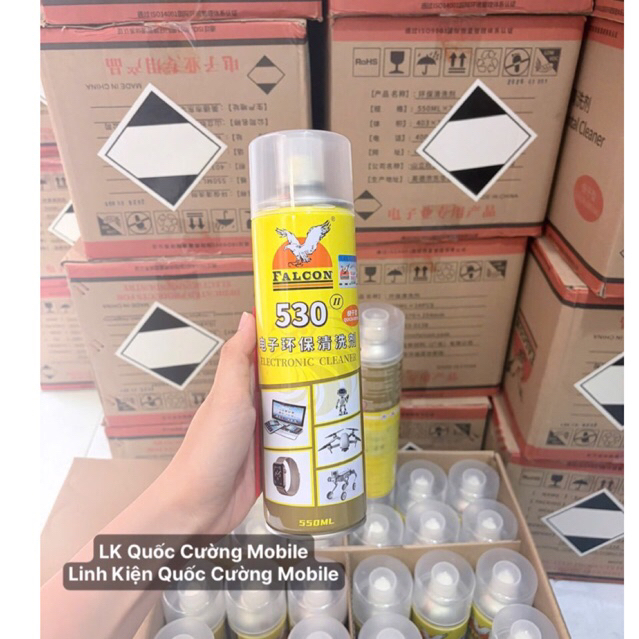 Chai xịt vệ sinh linh kiện 530 Falcon – Tẩy vết bẩn, tách benzen