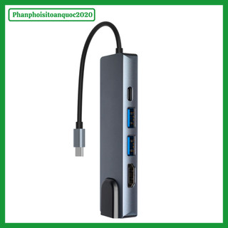 Cáp Chuyển Đổi Type-C Ra HDMI/2xUSB/Type-C/lLAN FB – Cáp 5 In 1 Cho PC, Macbook, Điện Thoại,...