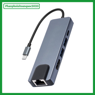 Cáp Chuyển Đổi Type-C Ra HDMI/2xUSB/Type-C/lLAN FB – Cáp 5 In 1 Cho PC, Macbook, Điện Thoại,...