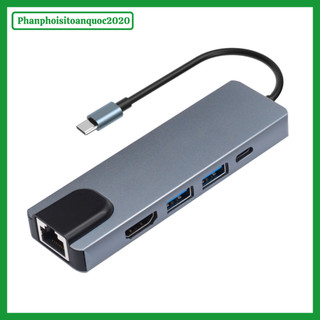 Cáp Chuyển Đổi Type-C Ra HDMI/2xUSB/Type-C/lLAN FB – Cáp 5 In 1 Cho PC, Macbook, Điện Thoại,...