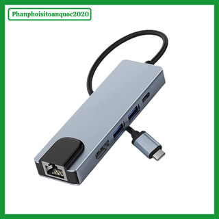 Cáp Chuyển Đổi Type-C Ra HDMI/2xUSB/Type-C/lLAN FB – Cáp 5 In 1 Cho PC, Macbook, Điện Thoại,...