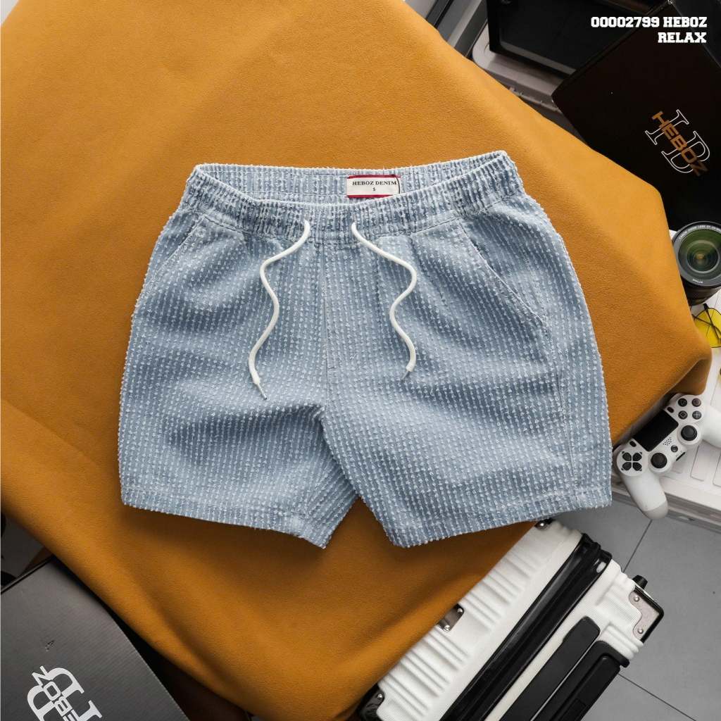 Quần short nam HEBOZ strip denim 2M - 00002799