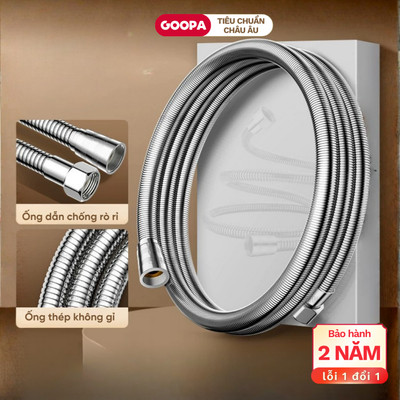 Dây cấp nước vòi sen GOOPA chất liệu inox 304, dài 1.5m chống ròi rỉ nước