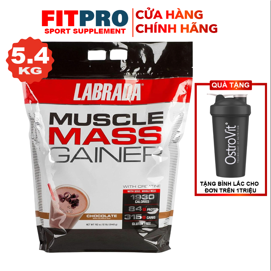 Sữa Tăng Cân Tăng Cơ Labrada Muscle Mass Gainer 5.4Kg (12Lbs)