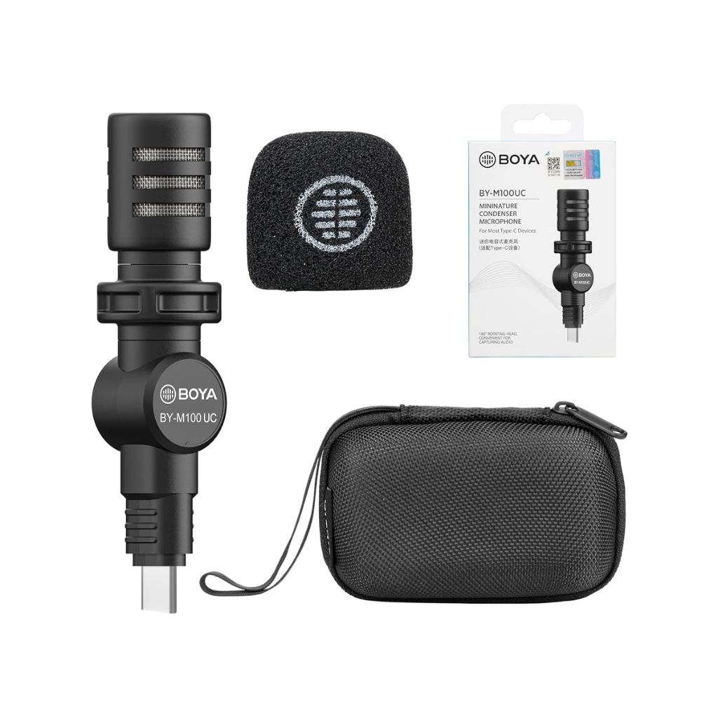 Microphone thu âm Boya BY-M100UC dành cho thiết bị điện thoại cổng Type C