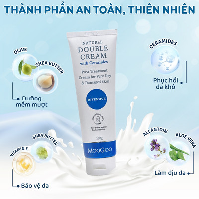 Kem Dưỡng Ẩm Cho Da Khô MooGoo Với 2 Lần Dưỡng Chất Ceramides 120g Phù Hợp Cho Da Nhạy Cảm