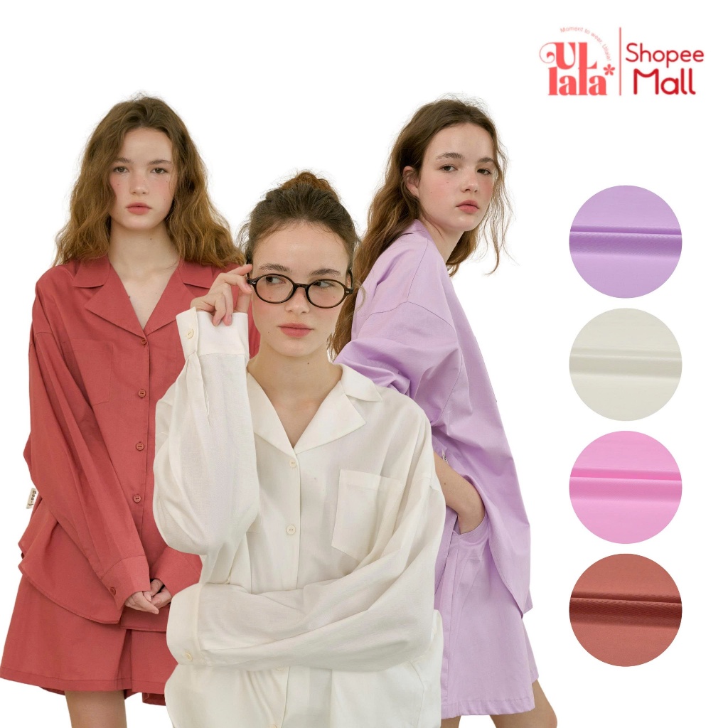 Ullala Pajamas Basic Bộ ngủ mặc nhà nữ dài tay Freesize