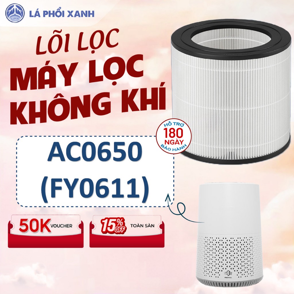 Lõi lọc không khí LAPHOIXANH cho máy lọc AC0650 - Lõi lọc thay thế cho máy lọc không khí AC0650 (FY0