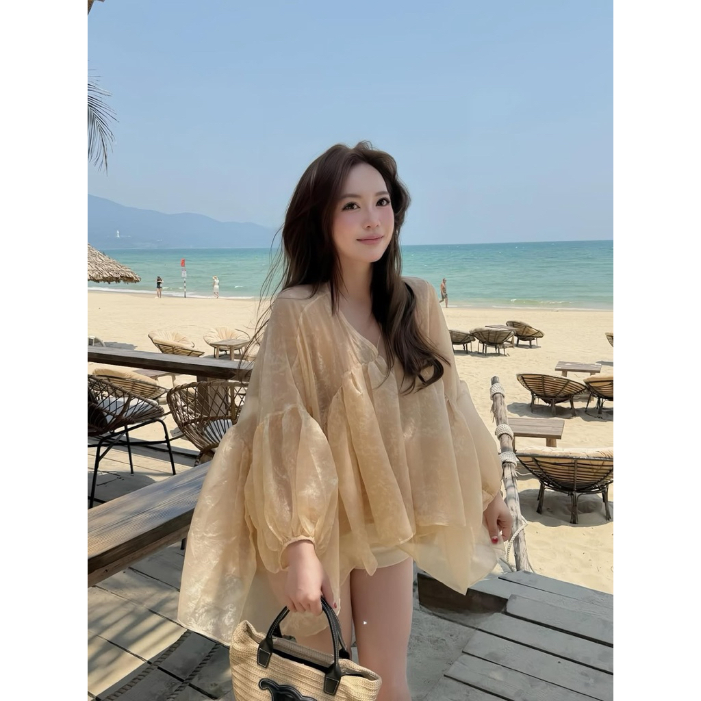 EMPINKSTUDIO / ÁO VÁY BAYBYDOLL TAY BỒNG TIỂU THƯ