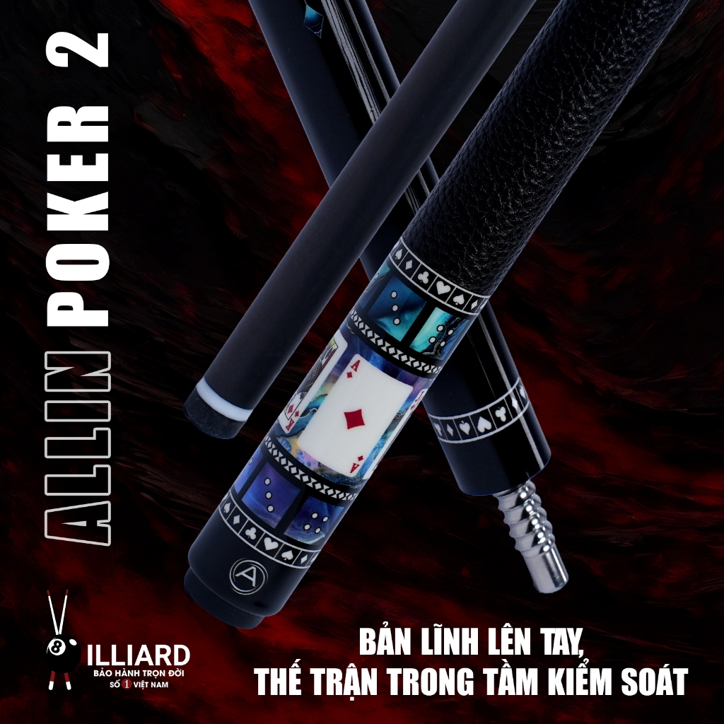 [BẢO HÀNH TRỌN ĐỜI] XBILLIARD Cơ Bida ALLIN PK 2 Full Carbon A0 12.5mm Chuôi Carbon Composite Khỏe C